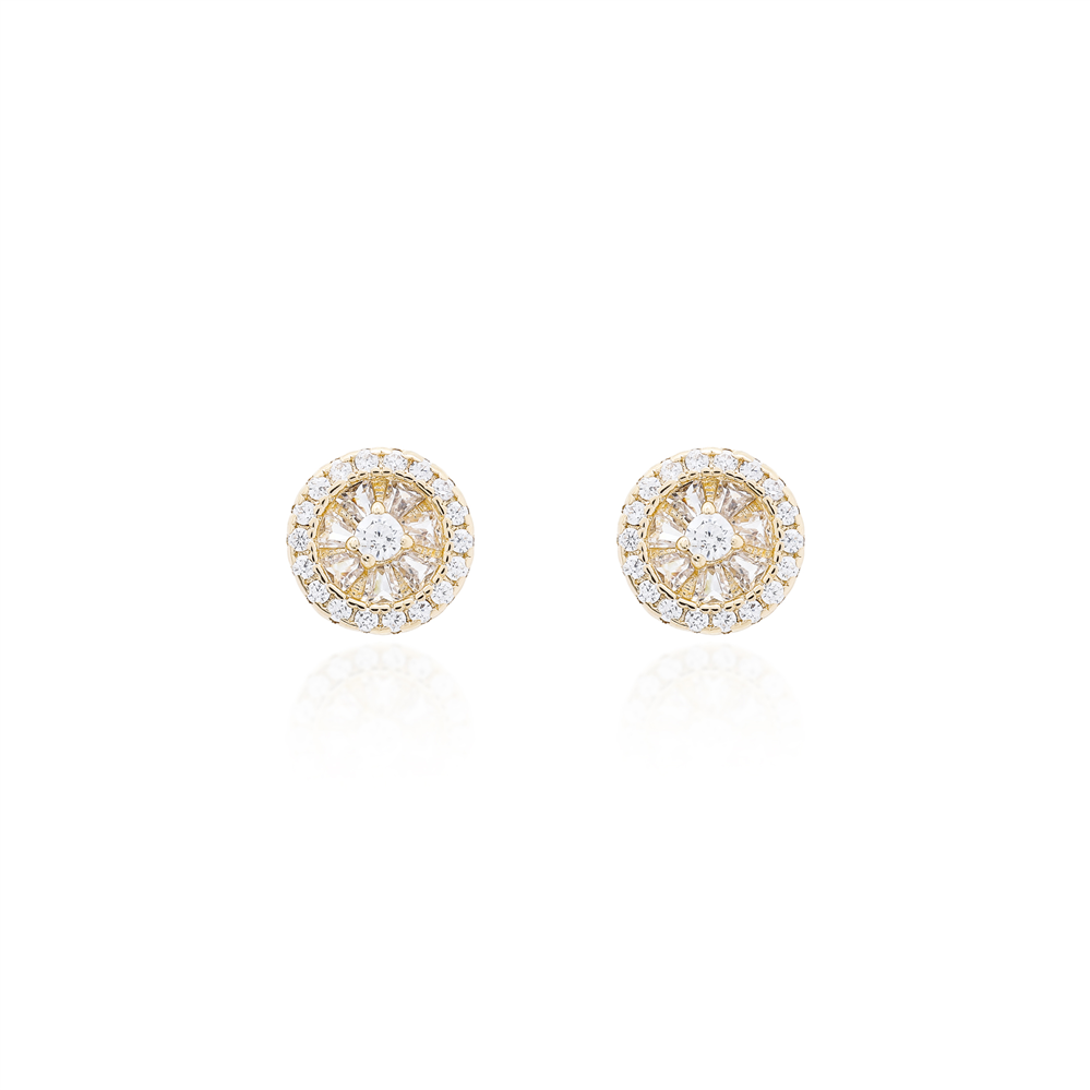 BRINCO PIZZA PEQUENO PRATA 925 BANHO EM OURO 18K