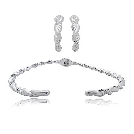 CONJUNTO BRINCO E COLAR TRANÇADO