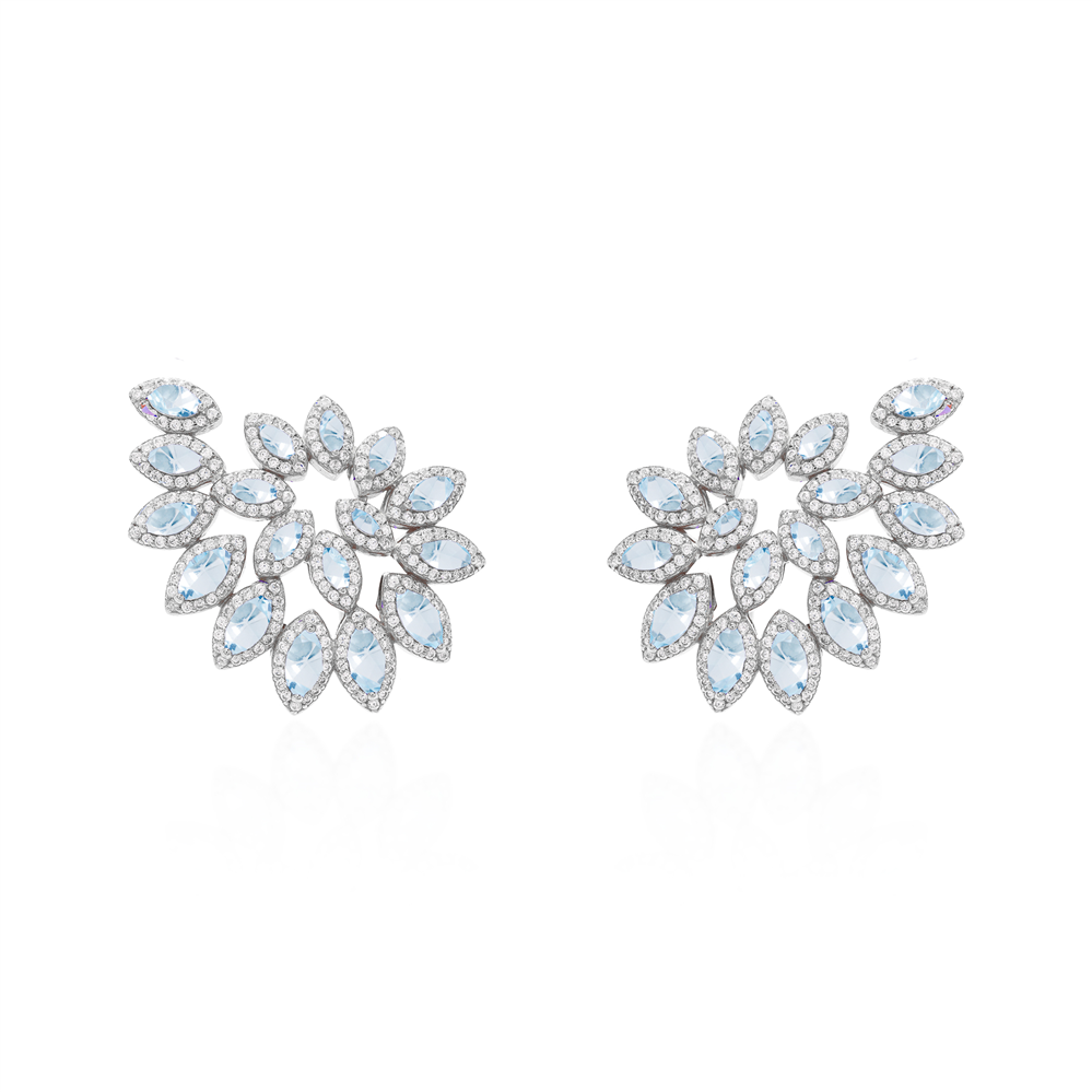 BRINCO NAVETES CRAVEJADO PRATA 925 BANHO EM RÓDIO