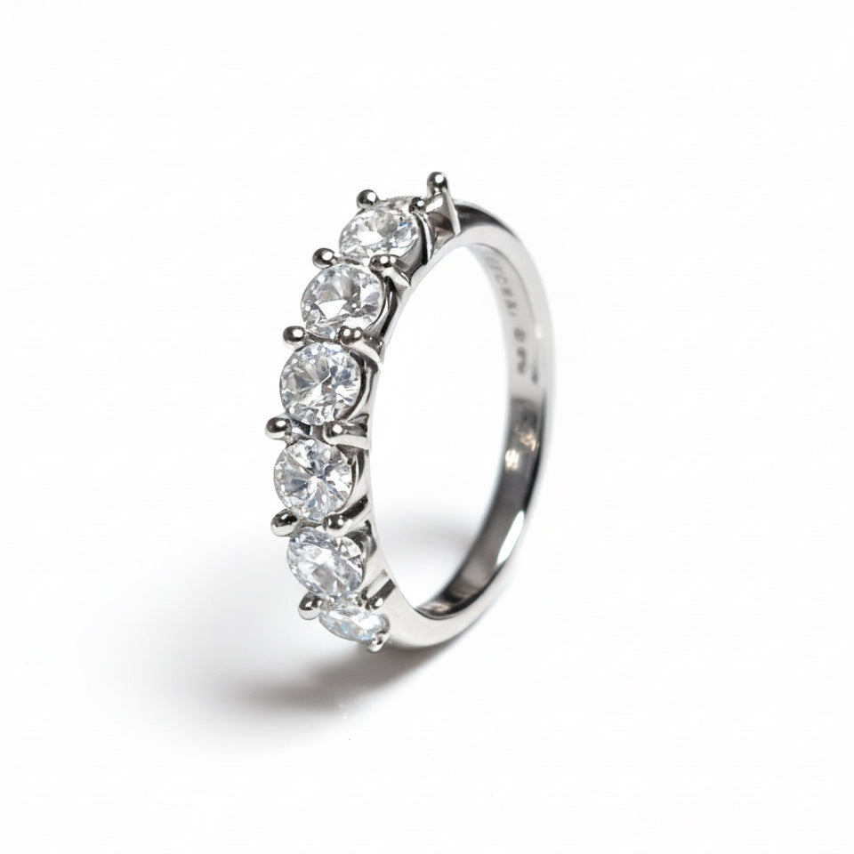 ANEL APARADOR 6 GARRAS 0,3CT 4MM BANHO EM RÓDIO
