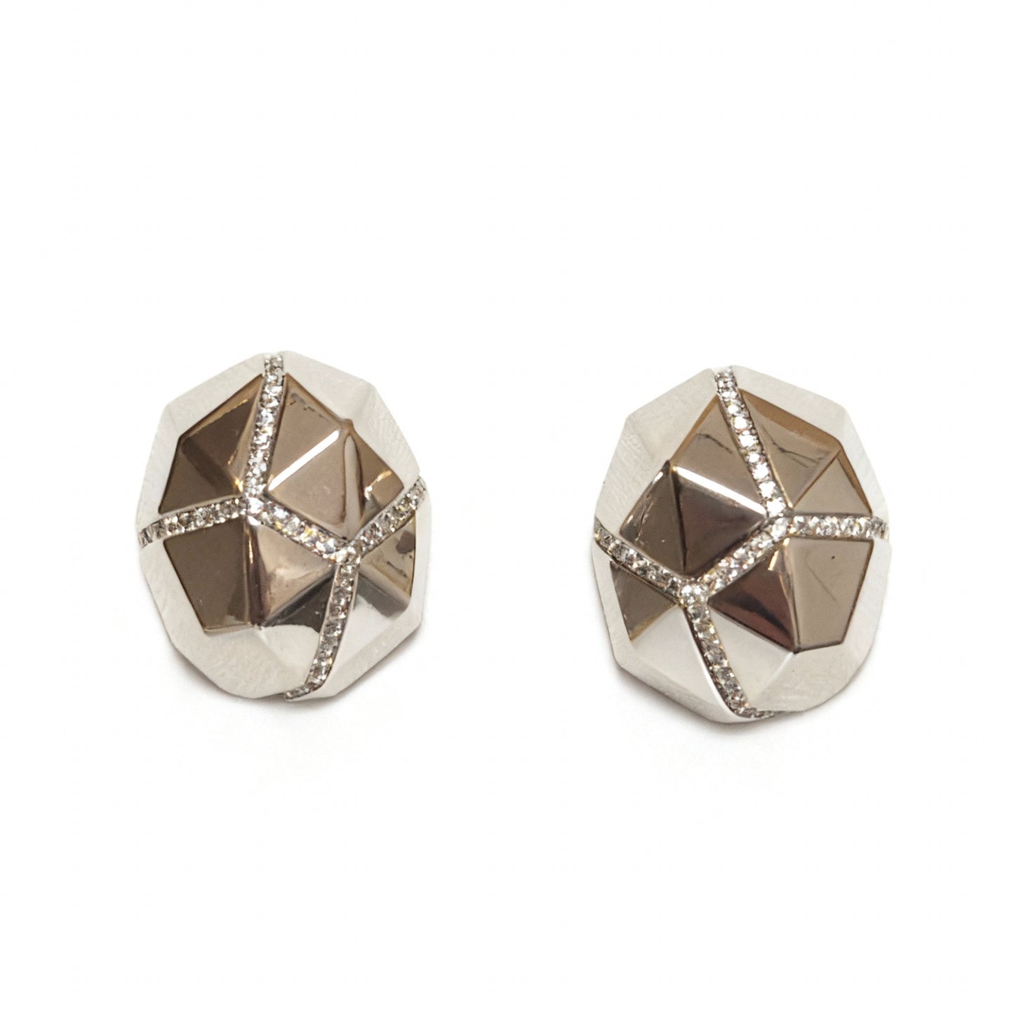 BRINCO GEOMETRIC CRAVEJADO BANHO EM RÓDIO