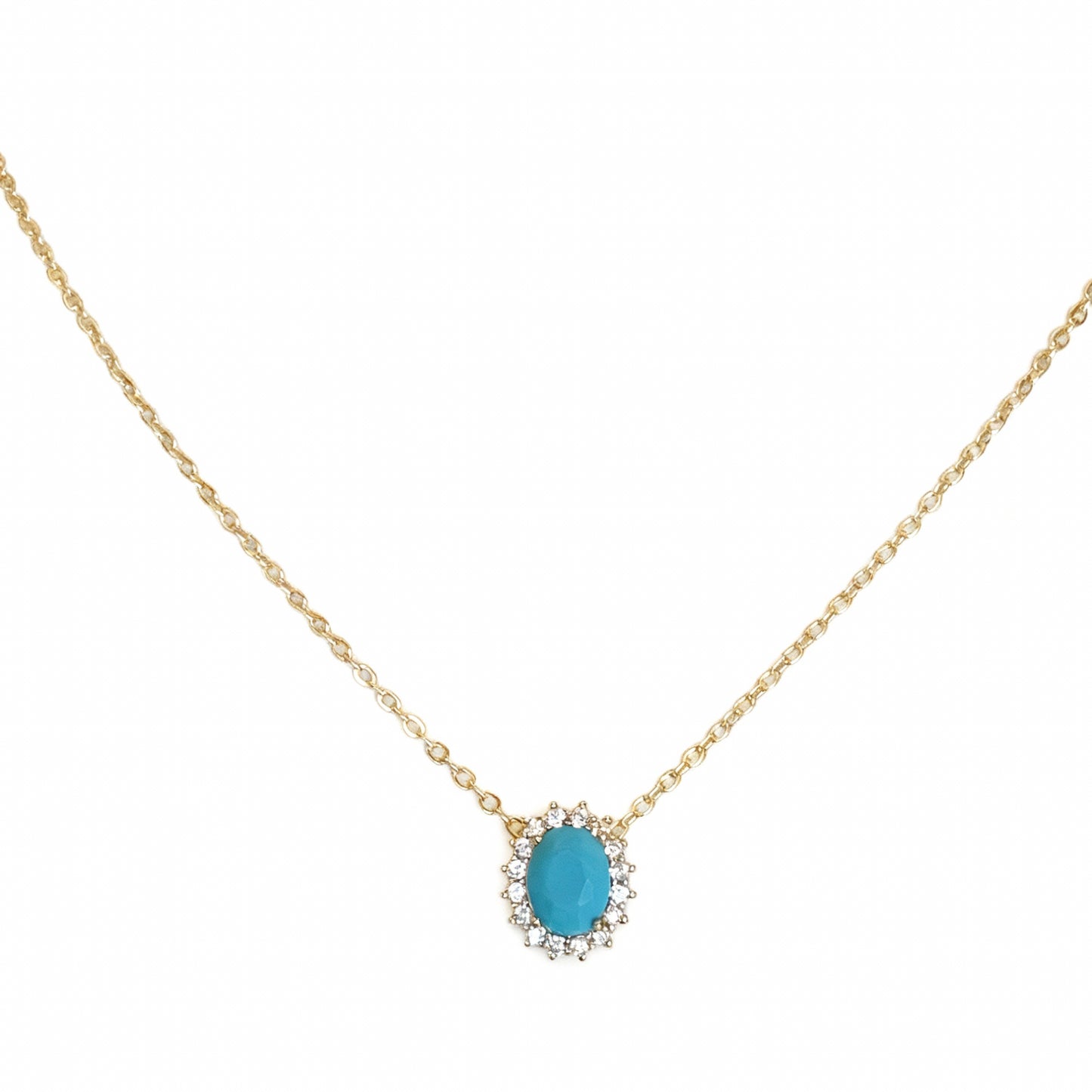 COLAR MINI OVAL PRINCESA TURQUESA