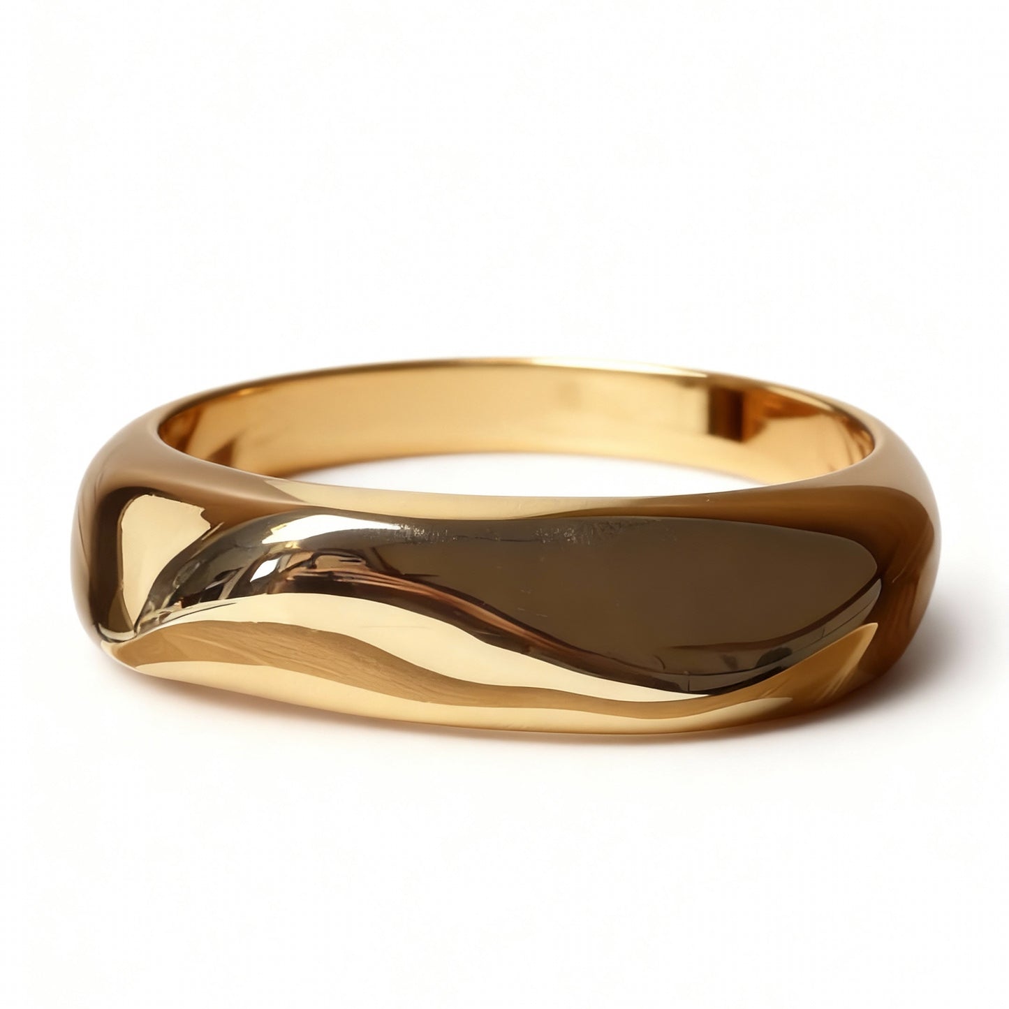 BRACELETE MAXI QUADRADO LISO DOURADO