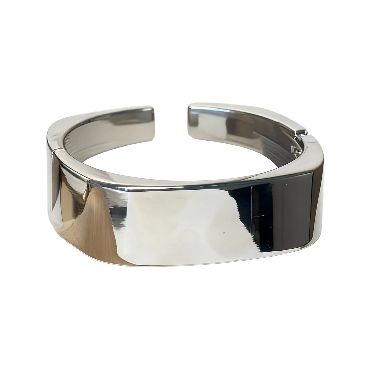 BRACELETE QUADRADO LISO BANHO EM RÓDIO