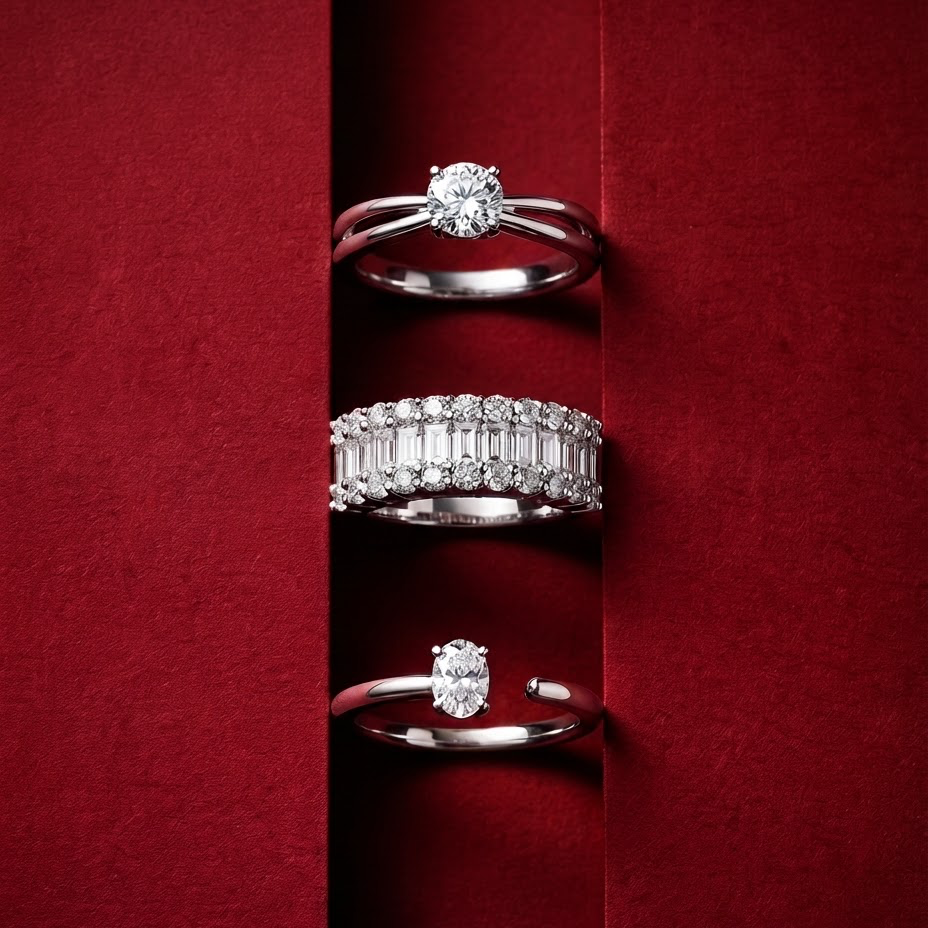 ANEL SOLITÁRIO QUATRO GARRAS MOISSANITE 0,3CT 4,0MM EM PRATA 925 COM BANHO EM RÓDIO