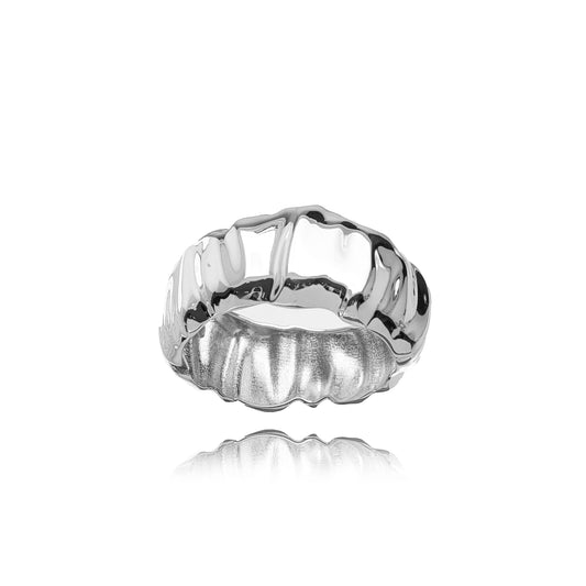 BRACELETE DETALHADO LISO BANHO EM RÓDIO