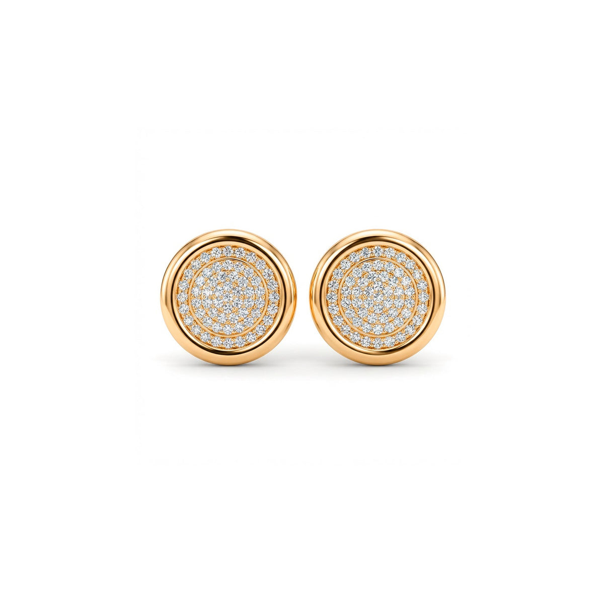BRINCO MÉDIO PIZZA CRAVEJADO BANHO EM OURO 18K