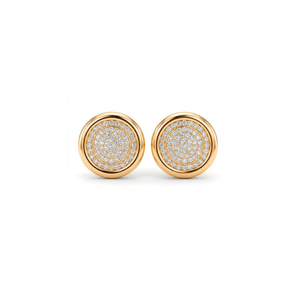 BRINCO MÉDIO PIZZA CRAVEJADO BANHO EM OURO 18K