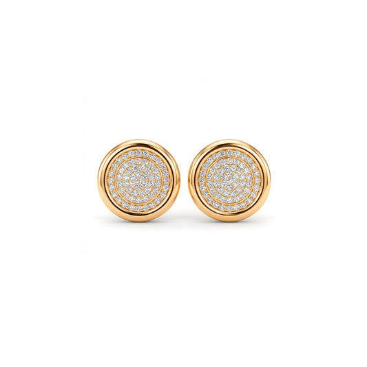 BRINCO MÉDIO PIZZA CRAVEJADO BANHO EM OURO 18K