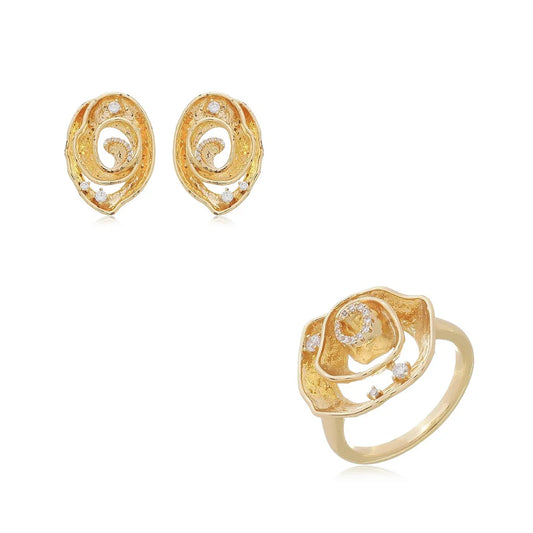 CONJUNTO FLOWER BRINCO E ANEL