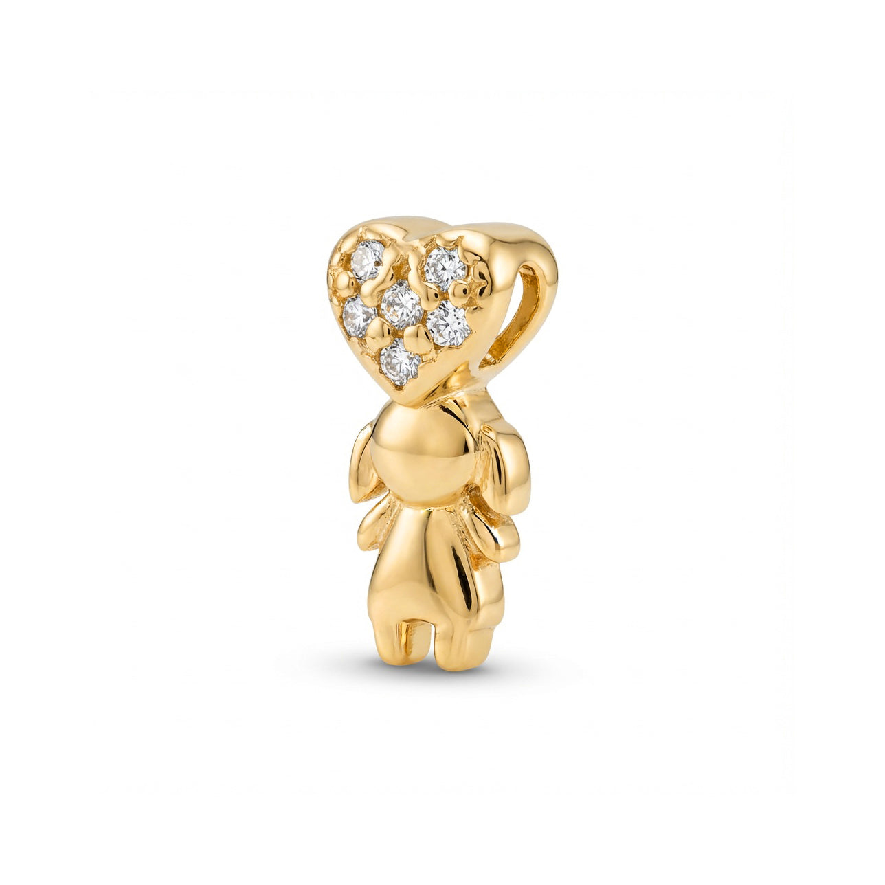 PINGENTE FILHO CORAÇÃO MICRO ZIRCÔNIA  BANHO NO OURO 18K