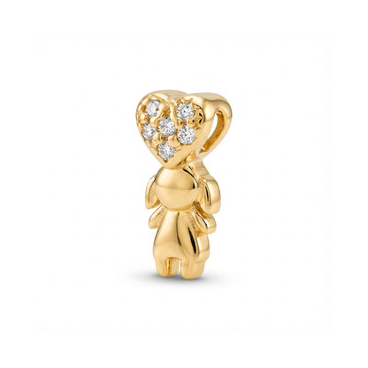 PINGENTE FILHO CORAÇÃO MICRO ZIRCÔNIA  BANHO NO OURO 18K