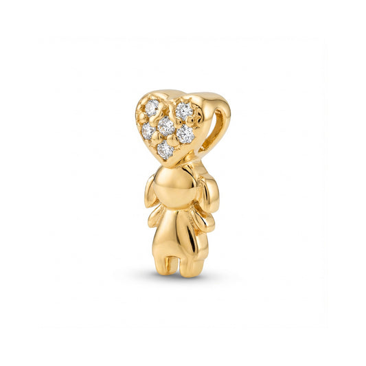 PINGENTE FILHO CORAÇÃO MICRO ZIRCÔNIA  BANHO NO OURO 18K