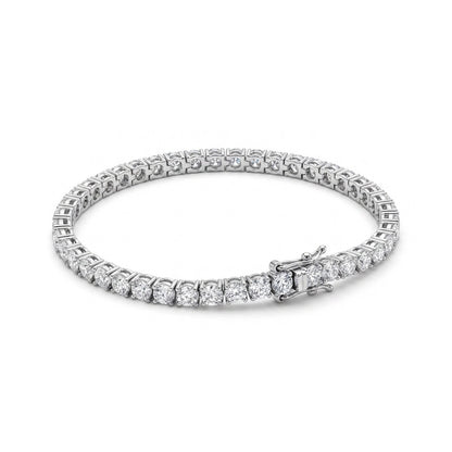 PULSEIRA RIVIERA MOISSANITE 2.04CT 2MM - PRATA BANHO EM RÓDIO