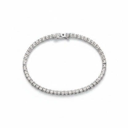 PULSEIRA RIVIERA MOISSANITE 2.04CT 2MM - PRATA BANHO EM RÓDIO