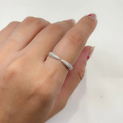 ANEL SNAKE CRAVEJADO PRATA 925 BANHO EM RÓDIO