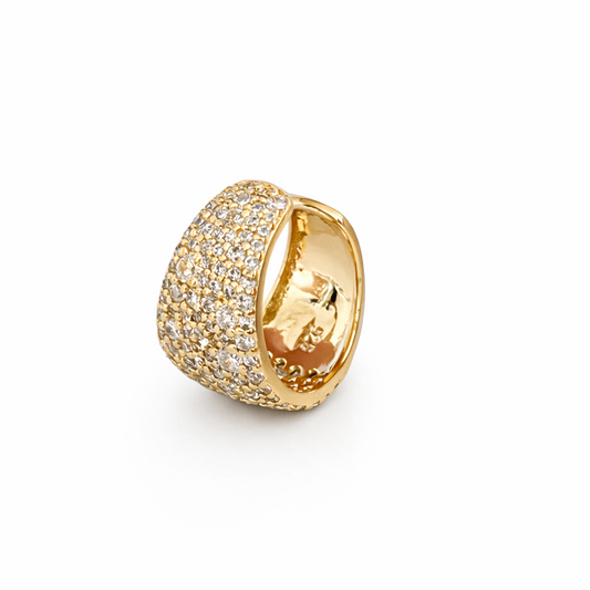 PIERCING FAKE CRAVEJADO EM PRATA 925 COM BANHO EM OURO 18K