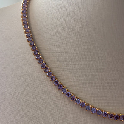 COLAR RIVIERA AMETISTA BANHO EM OURO 18K