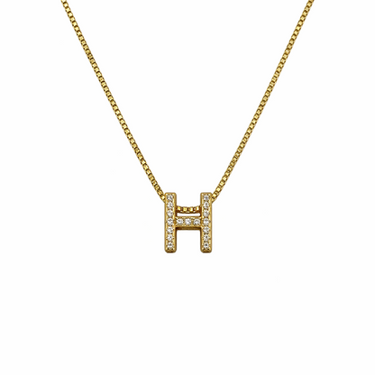 PINGENTE LETRAS CRAVEJADOS EM MICRO ZIRCÔNIA BANHO EM OURO 18K