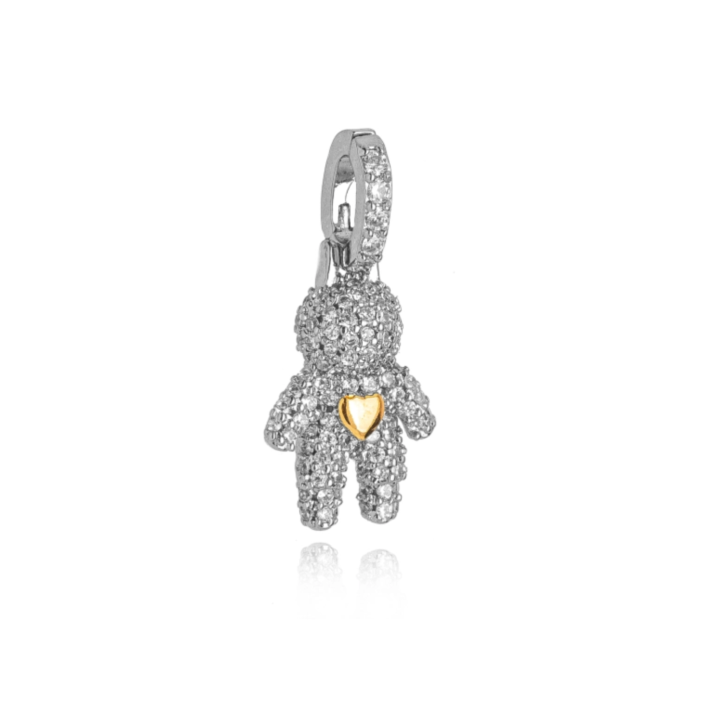PINGENTE CRAVEJADO COM MICRO ZIRCÔNIA BICOLOR