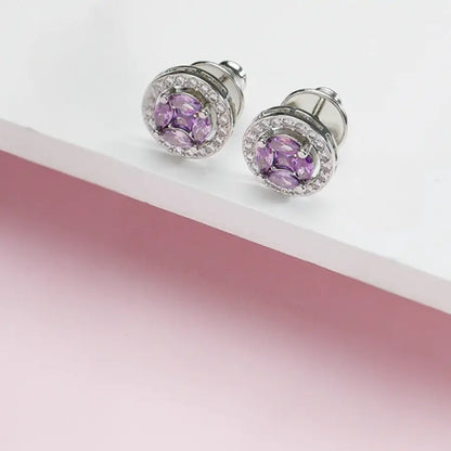 CONJUNTO COLAR E BRINCO REDONDO CRAVEJADO ZIRCÔNIA BANHO EM RÓDIO