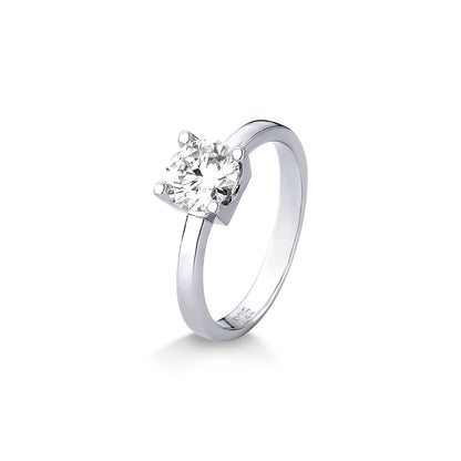 ANEL SOLITÁRIO COM MOISSANITE 2.0CT EM PRATA COM BANHO EM RÓDIO