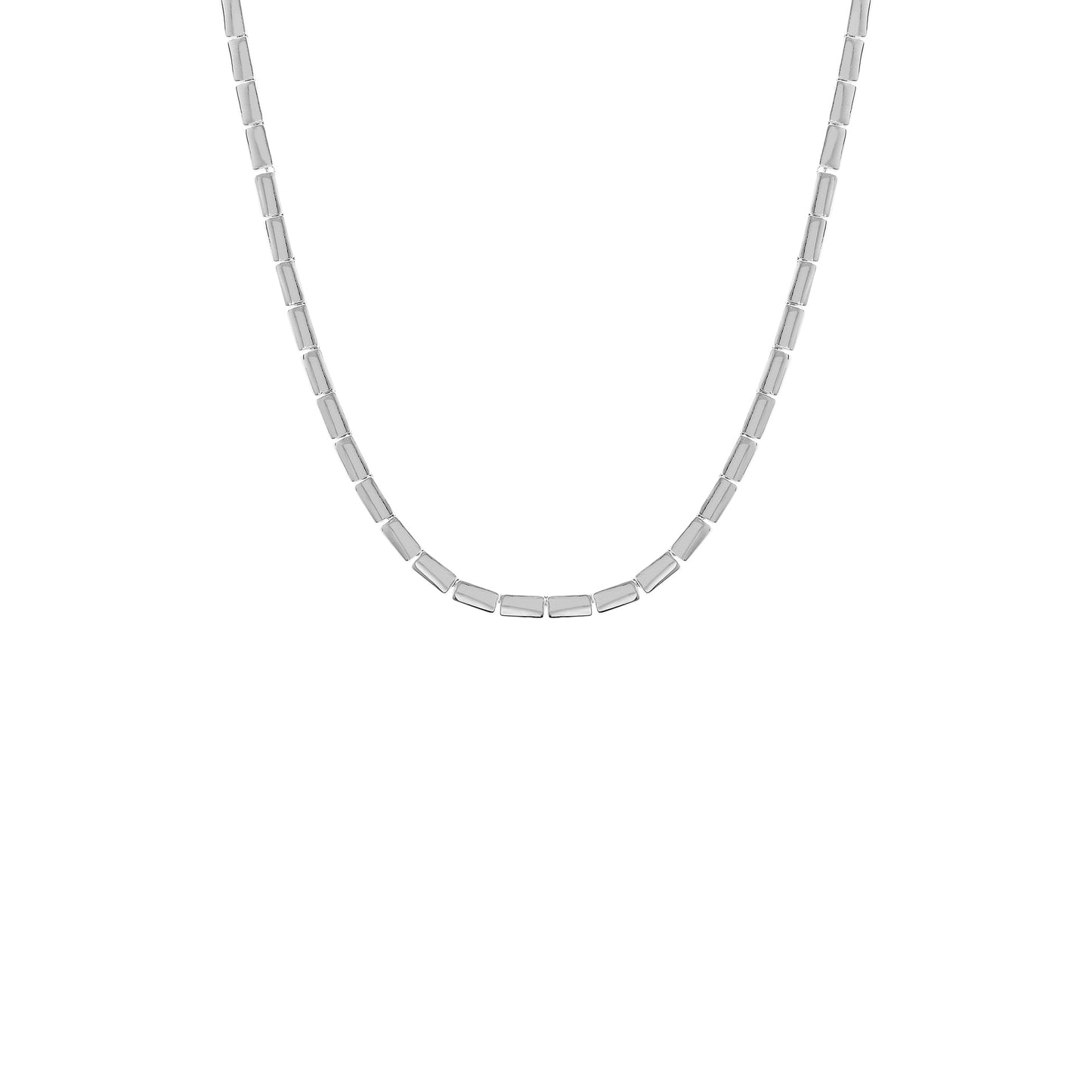 COLAR DE CANUTILHOS LISO PRATA 925