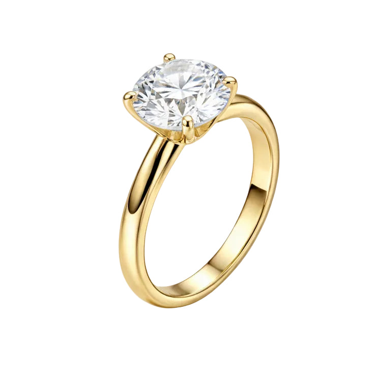 ANEL SOLITÁRIO AJUSTÁVEL MOISSANITE 3,0CT 9MM BANHO EM OURO 18K