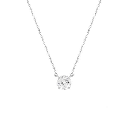COLAR PONTO DE LUZ MOISSANITE 1.OCT 6,5MM - PRATA