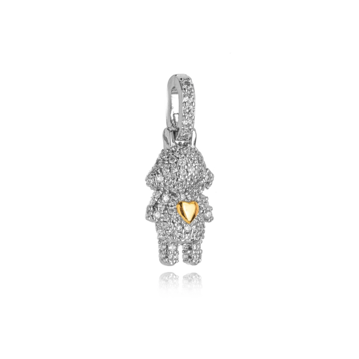 PINGENTE CRAVEJADO COM MICRO ZIRCÔNIA BICOLOR