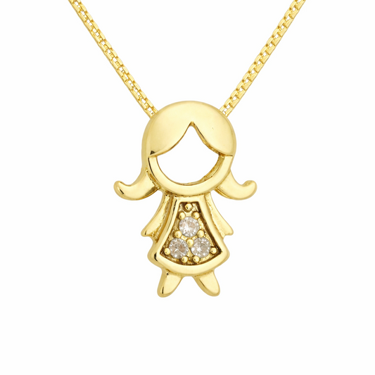 COLAR PINGENTE FILHO BANHO EM OURO 18K