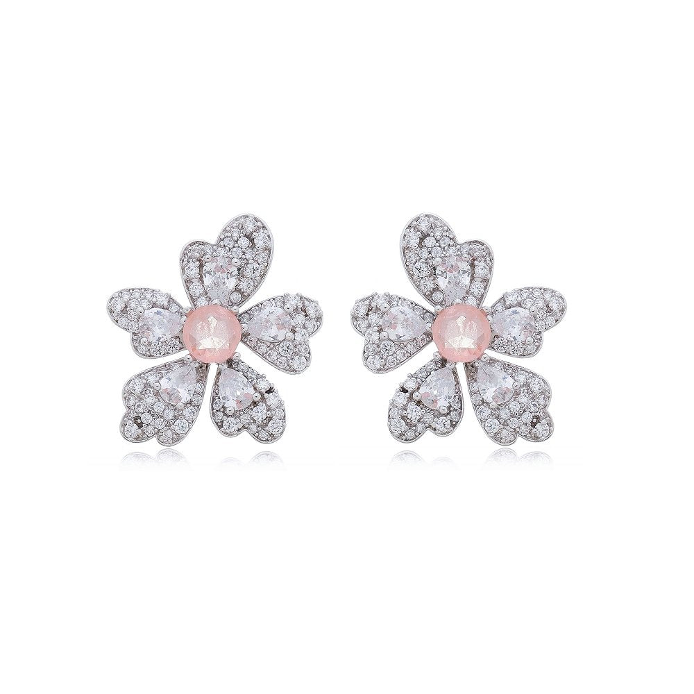 BRINCO FLOWER CRAVEJADO CENTRO EM MORGANITA