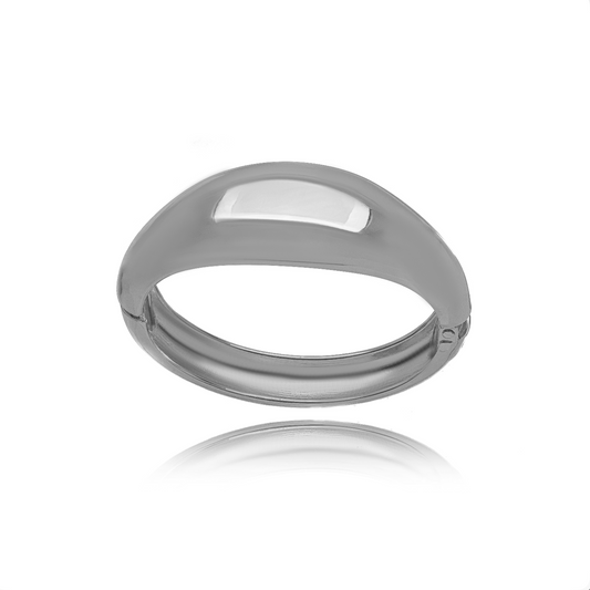 BRACELETE LISO OVAL EM RÓDIO FECHO MOLA