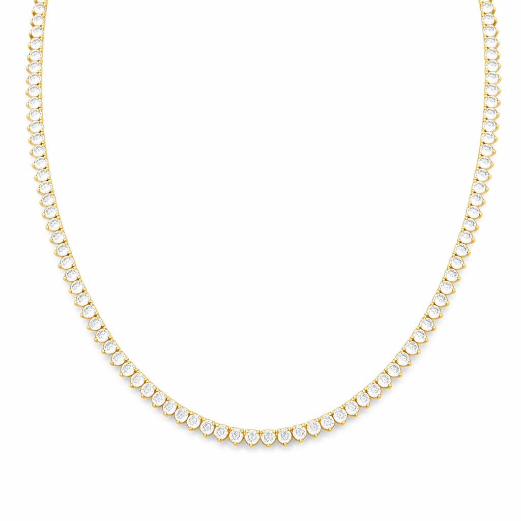 COLAR RIVIERA CRISTAL BANHO EM OURO 18K - 60CM