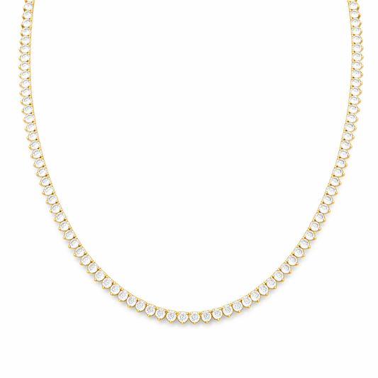 COLAR RIVIERA CRISTAL BANHO EM OURO 18K - 60CM