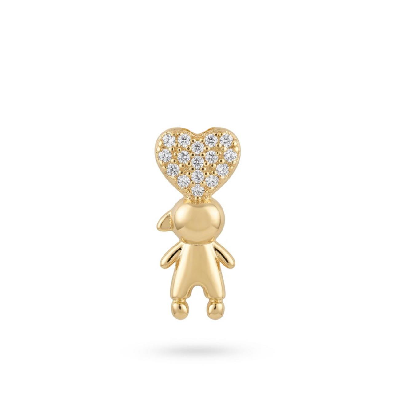 PINGENTE FILHO CORAÇÃO MICRO ZIRCÔNIA  BANHO NO OURO 18K
