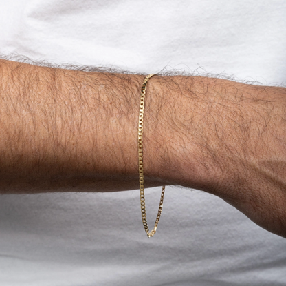 PULSEIRA MASCULINA PIASTRINE BANHO EM OURO 18K