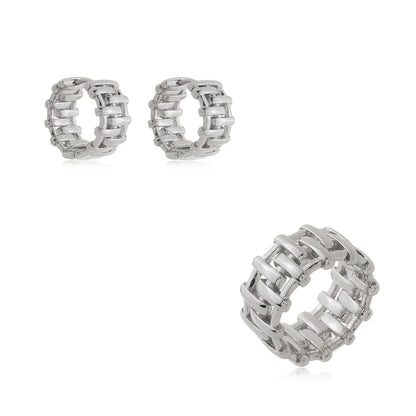 CONJUNTO BRINCO ARGOLA E ANEL