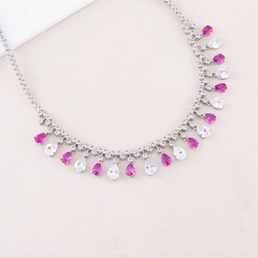 COLAR RIVIERA VÁRIAS GOTAS BANHO EM RÓDIO