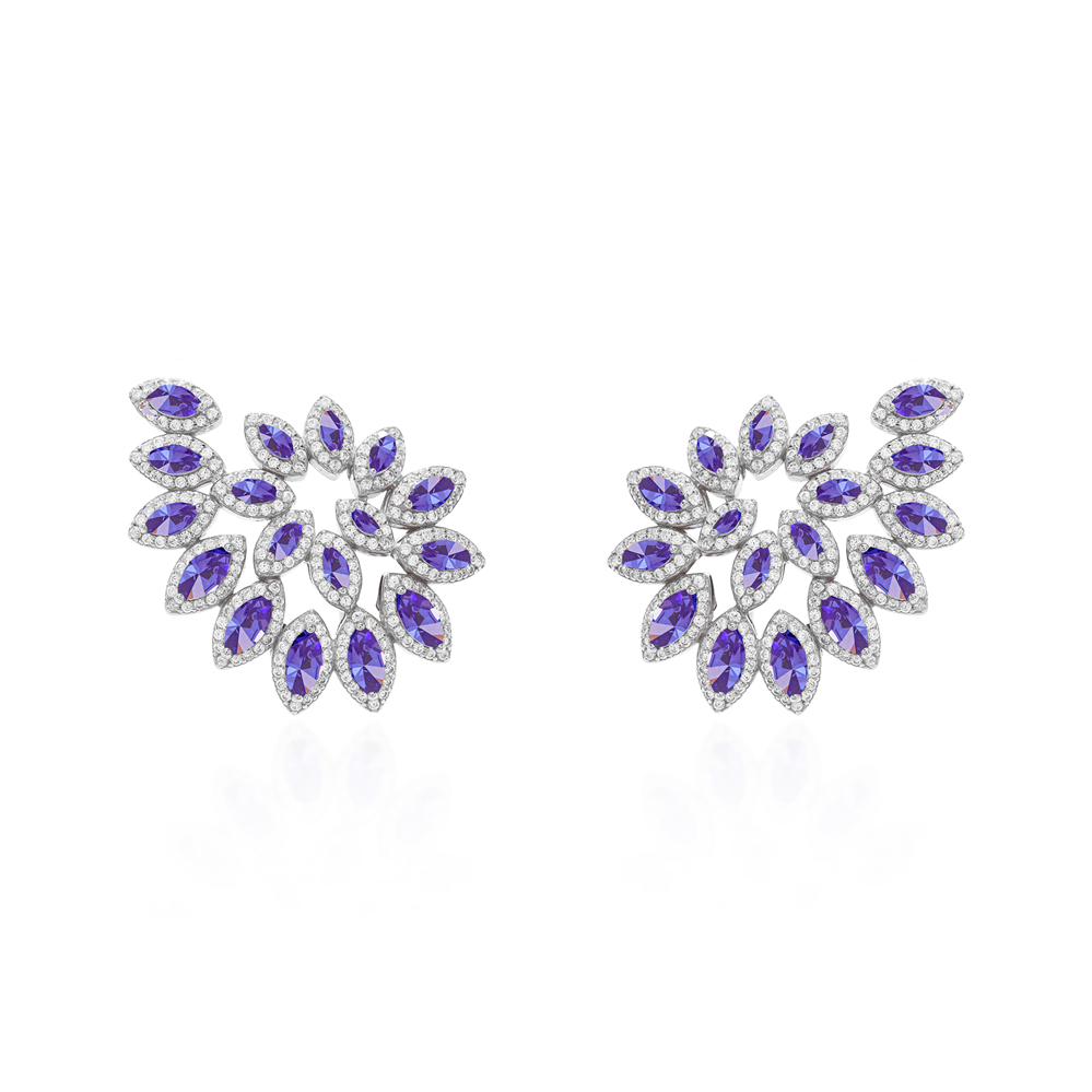 BRINCO NAVETES CRAVEJADO PRATA 925 BANHO EM RÓDIO