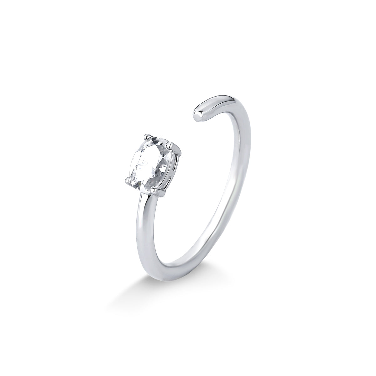 ANEL OVAL LATERALIZADO CRAVEJADO EM MOISSANITE 0.5CT