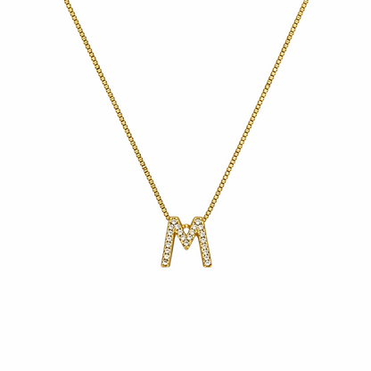 PINGENTE LETRAS CRAVEJADOS EM MICRO ZIRCÔNIA BANHO EM OURO 18K