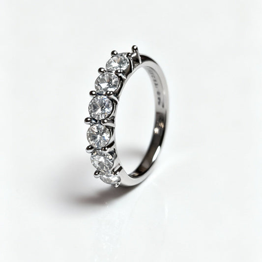 ANEL APARADOR 6 GARRAS 0,3CT 4MM BANHO EM RÓDIO