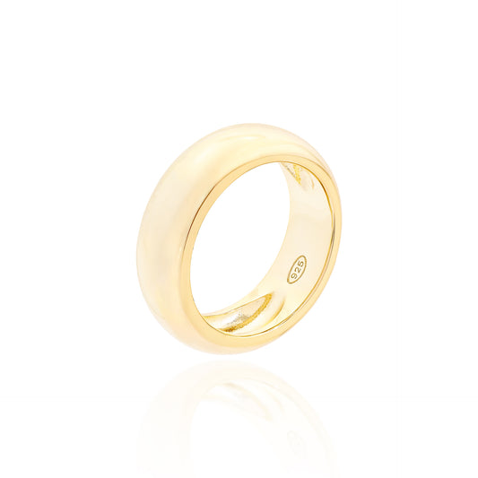 ANEL BOLD LISO PRATA 925 BANHO OURO 18K