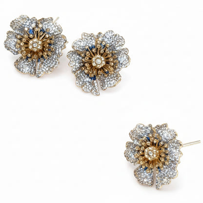 CONJUNTO FLOWER CRAVEJADO BRINCO E ANEL
