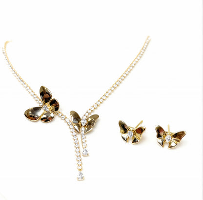 CONJUNTO RIVIERA BUTTERFLY BRINCO E COLAR
