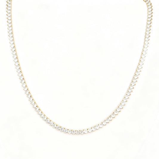 COLAR RIVIERA CRISTAL BANHO EM OURO 18K - 60CM