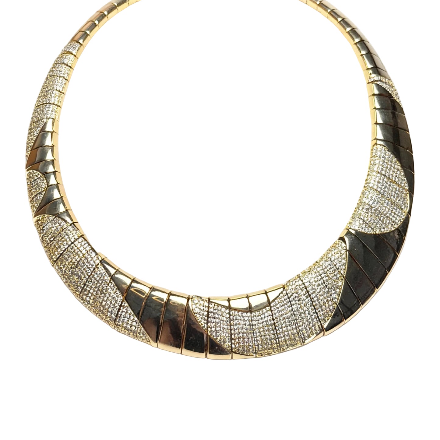 CHOCKER ARO CRAVEJADO EM ZIRCÔNIA BANHO EM OURO 18K