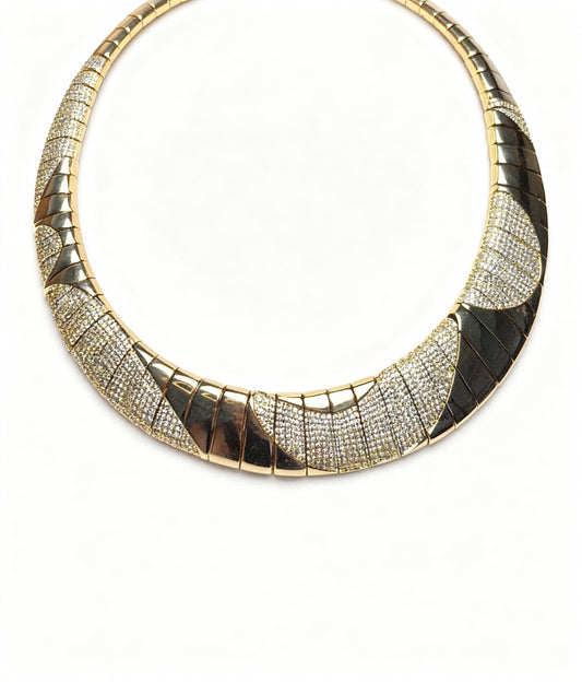 CHOCKER ARO CRAVEJADO EM ZIRCÔNIA BANHO EM OURO 18K