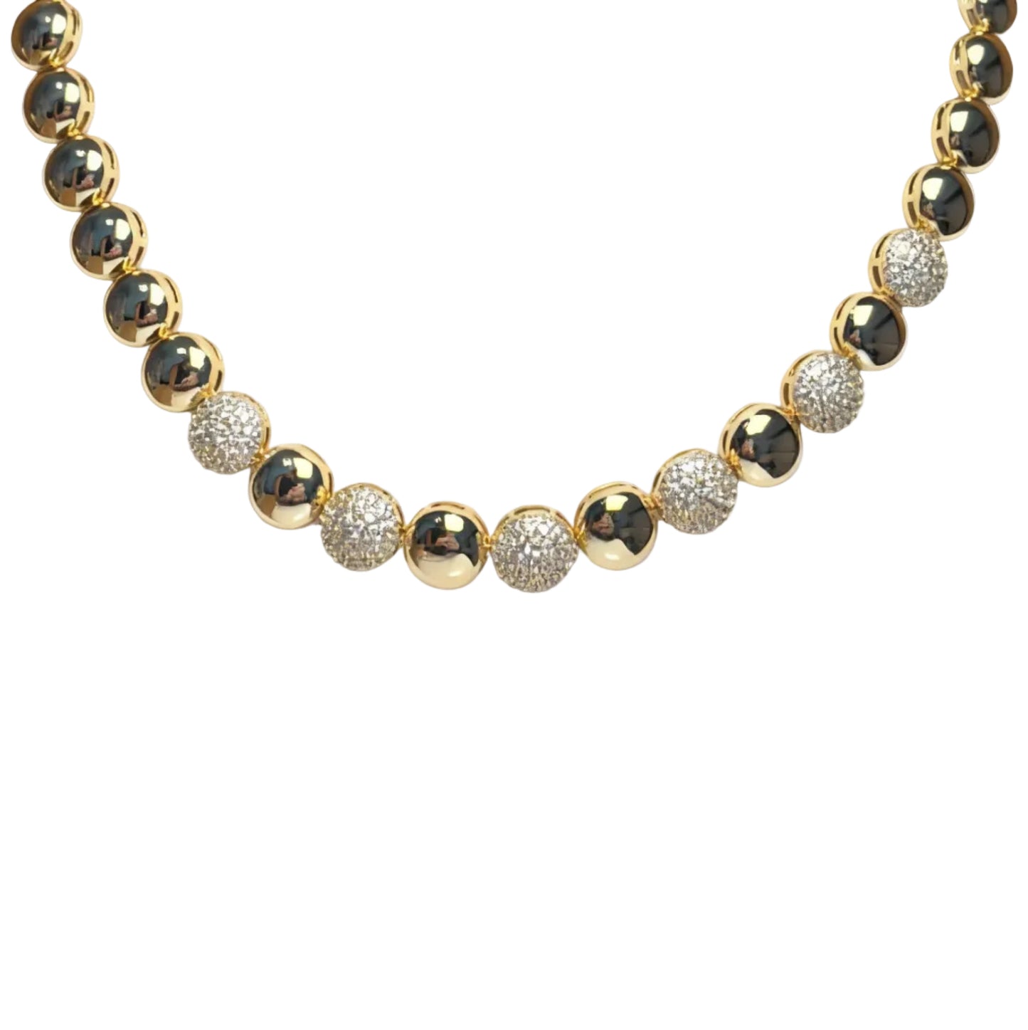 CHOCKER BOLINHAS LISAS E CRAVEJADAS DOURADO